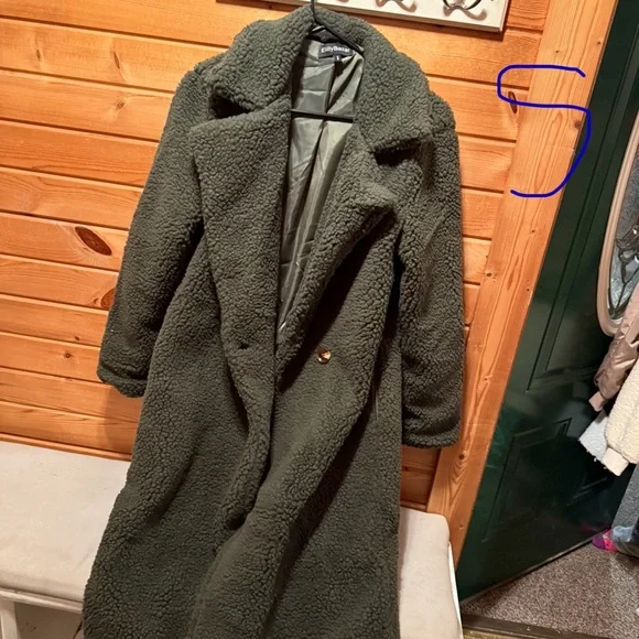 Only Dark Green Teddy Jacket - Picture 3 of 3
